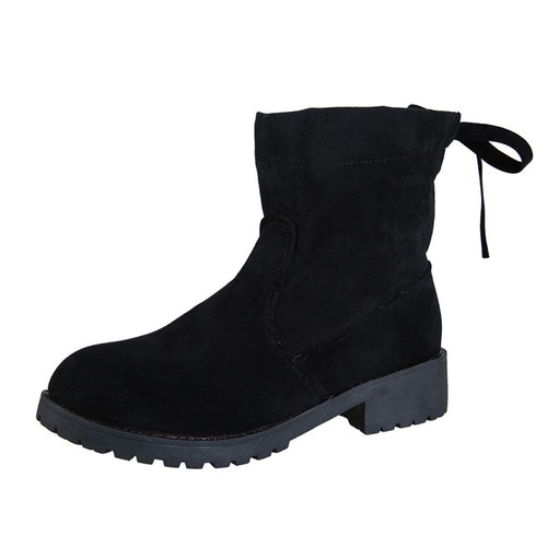 British Wind Suede Complex Valley Bare Boots Platform Women's Boots Ankle Boots