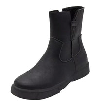 Load image into Gallery viewer, Women Leather Boots Flat Low Zipper Middle Tube Boots Casual Shoes Martin Boots