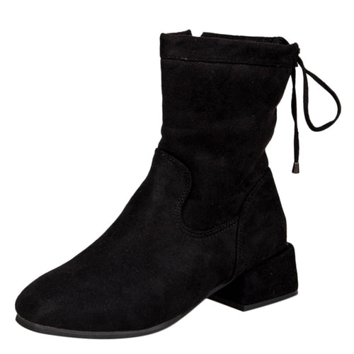 Women's Casual Shoes Fashion Wild Lace-Up Boots Flat Short Boots Ladies Booties